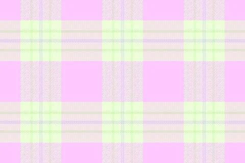 This seamless plaid pattern features soft pastel pink and lime green hues. A  Stock Illustration