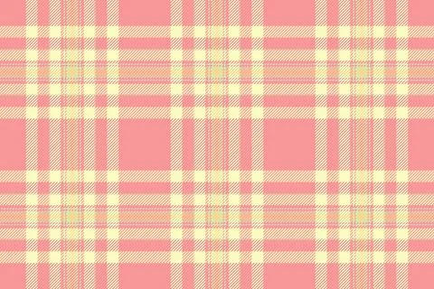 This seamless plaid pattern features soft pink and yellow pastel tones, creat イラスト素材