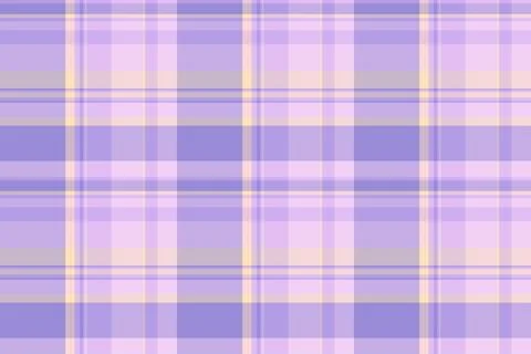 This seamless plaid pattern features soft lilac and gentle yellow tones, crea Stock Illustration