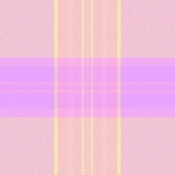 This seamless plaid pattern features a soft pastel color palette of pink and  Stock Illustration