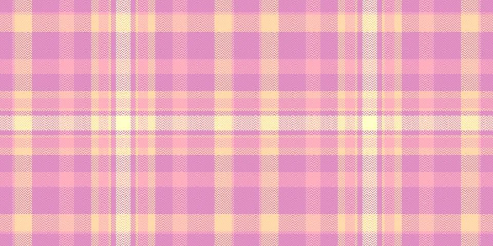 This seamless plaid pattern features a soft pastel pink and yellow herringbon Illustrazione stock