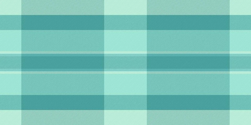 This seamless plaid pattern features soft teal and mint hues in a classic gri Stock Illustration