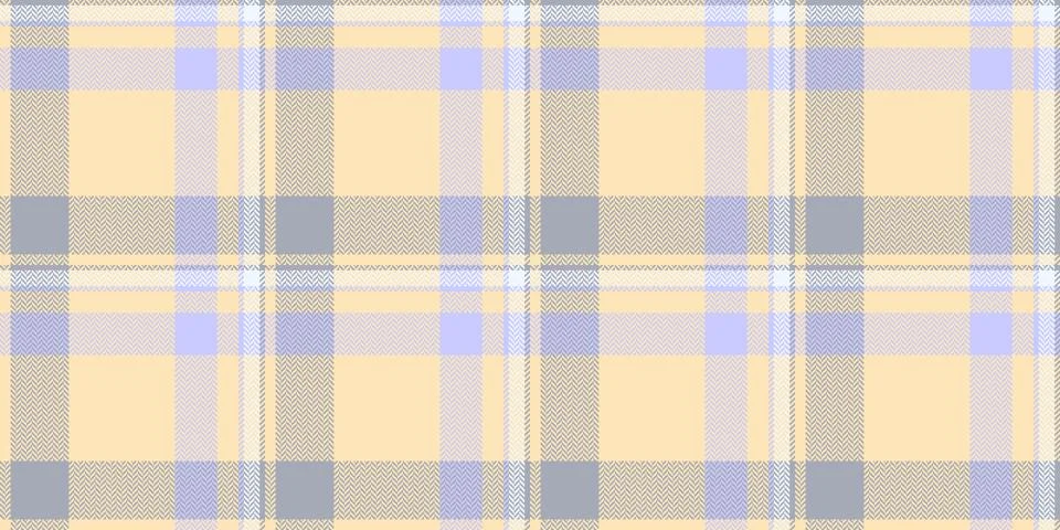 This seamless plaid pattern features a soft pastel color palette of yellow an Stock Illustration