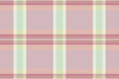 This seamless plaid pattern features a soft pastel color palette, offering a  Stock Illustration