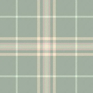 This seamless plaid pattern features soft sage green, pale pink, and cream st Stock Illustration