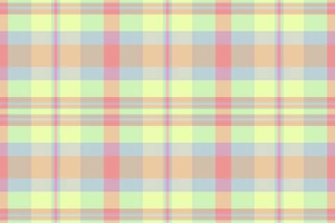 This seamless plaid pattern features soft pastel colors in a classic checkere Stock Illustration