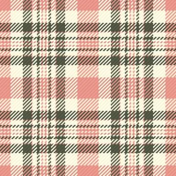This seamless plaid pattern features a soft color palette of pink, cream, and Stock Illustration