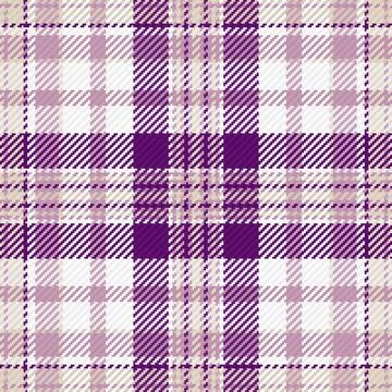 This seamless plaid pattern features a sophisticated violet and beige textile Stock Illustration