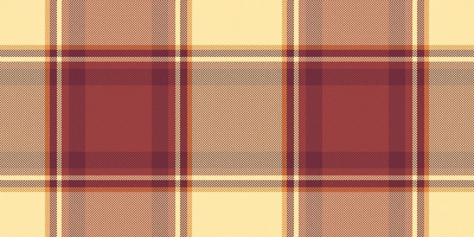 This seamless plaid pattern features a timeless herringbone weave in warm aut Stock Illustration