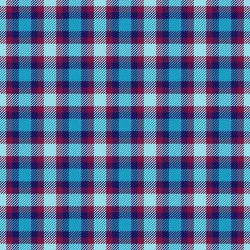 This seamless plaid pattern features a timeless tartan design in vibrant bl.. 库存插图