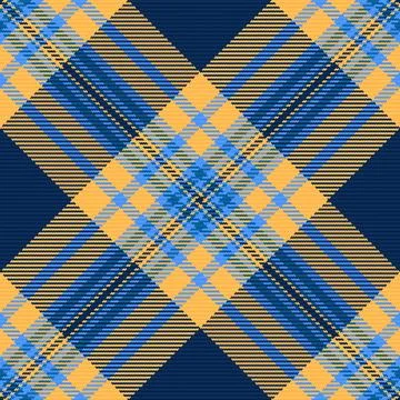 This seamless plaid pattern features a vibrant diagonal tartan design in sh.. Stock Illustration