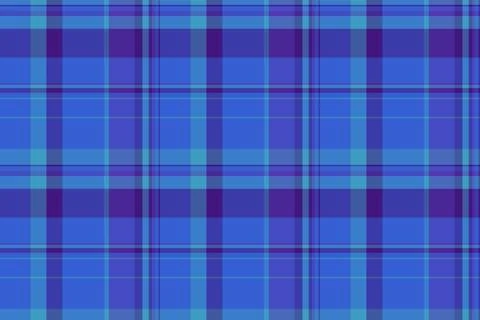 This seamless plaid pattern features a vibrant blue and purple tartan design. Stock Illustration