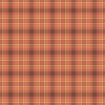 This seamless plaid pattern features warm terracotta, brown, and golden yello Ilustração Stock
