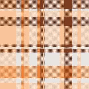 This seamless plaid pattern features a warm autumnal color palette with brown Stock Illustration