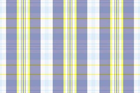 A seamless plaid pattern featuring classic blue and yellow stripes on a white Illustrazione stock