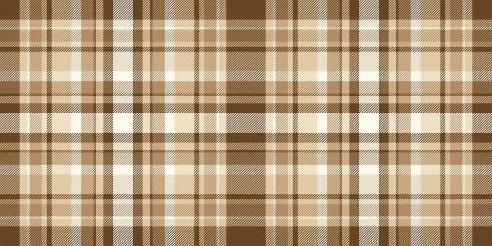 Seamless plaid pattern featuring a classic brown and cream tartan design. Thi Stockillustratie