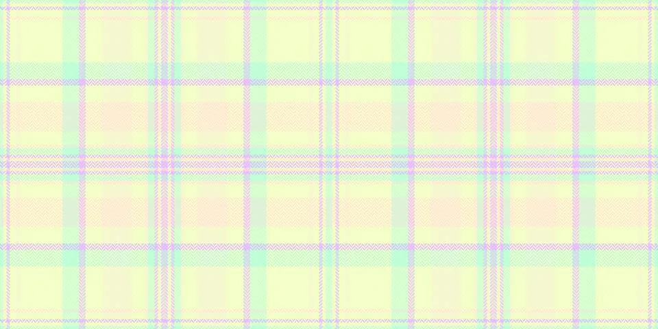 A seamless plaid pattern featuring delicate pastel colors like mint, yellow,  Stock Illustration