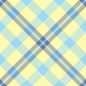 A seamless plaid pattern featuring soft yellow and light blue diagonal stripe Stock Illustration
