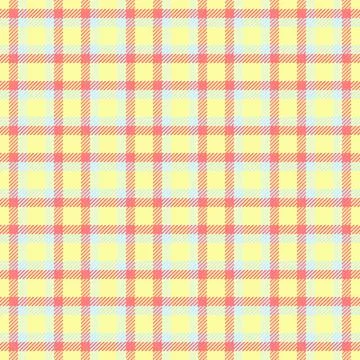 A seamless plaid pattern featuring a soft aesthetic with pastel yellow, light イラスト素材