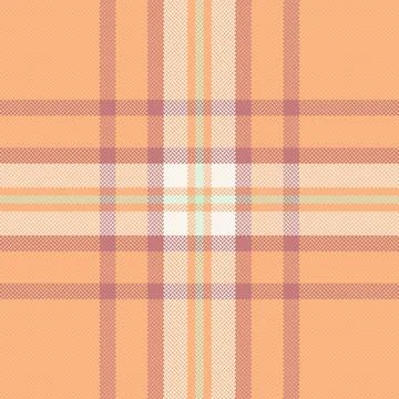 A seamless plaid pattern featuring a soft, pastel color palette with peach, c Stock Illustration