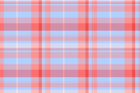 A seamless plaid pattern featuring soft pastel red and blue crisscross lines. Stock Illustration