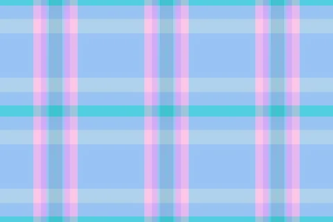 A seamless plaid pattern featuring soft blue, pastel pink, and teal stripes.  Stock Illustration