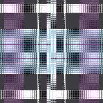 A seamless plaid pattern featuring a sophisticated mix of purple, blue, and w Stock Illustration