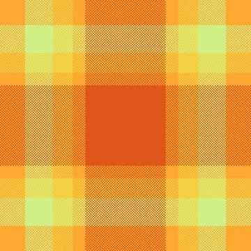 A seamless plaid pattern featuring vibrant shades of orange, yellow, and soft Stock Illustration