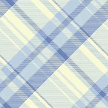 Seamless plaid pattern. Gentle blue and beige crisscross lines create a calmi Stock Illustration