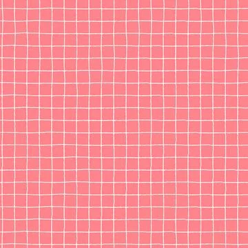 Seamless plaid pattern with hand drawn checks on white background Stock Illustration