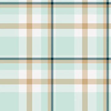 Seamless plaid pattern. Light blue, beige and white create a classic tartan d Stock Illustration