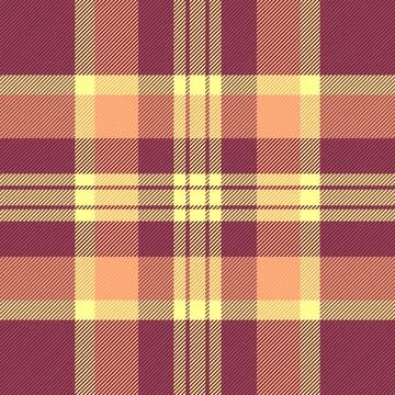Seamless plaid pattern with maroon, peach and yellow tones. Warm, rustic text イラスト素材