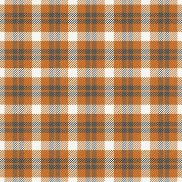Seamless plaid pattern with orange, gray and white. Versatile for backgrounds 库存插图