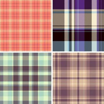 Seamless plaid pattern pack for bespoke tailoring and exclusive fashion. Perf Illustrazione stock