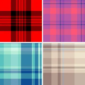 Seamless plaid pattern pack for bespoke clothing and independent designers... Illustrazione stock