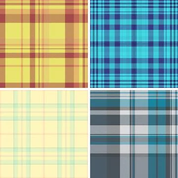 Seamless plaid pattern pack for bespoke tailoring and exclusive fashion. Perf Stock Illustration