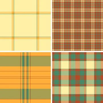 Seamless plaid pattern pack for bespoke tailoring and exclusive fashion. Perf Stock Illustration