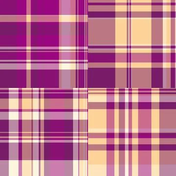 Seamless plaid pattern pack created for birthday projects. This tartan vector Stock Illustration