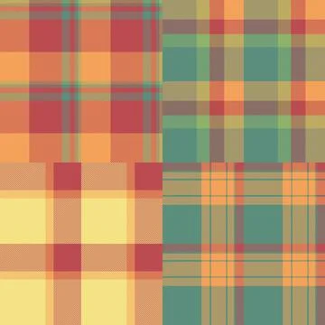 Seamless plaid pattern pack created for mens clothing projects. This tartan.. Stock Illustration