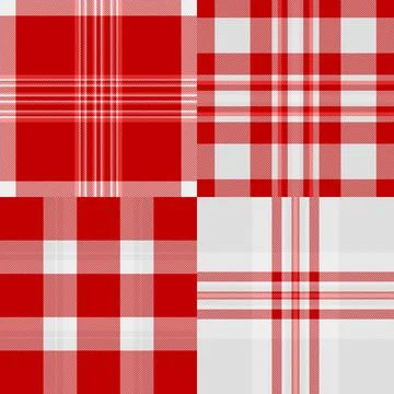 Seamless plaid pattern pack created for spring projects. This tartan vector s Stock Illustration