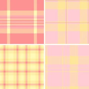 Seamless plaid pattern pack for design studios and textile factories. Ideal f Illustrazione stock