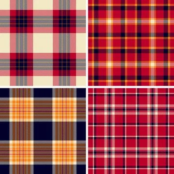 Seamless plaid pattern pack designed for home decor projects. This tartan vec 스톡 일러스트