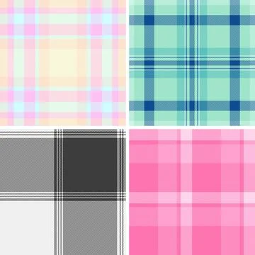 Seamless plaid pattern pack for family traditions and cozy home decor. Perf.. Stock Illustration