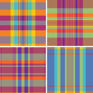 Seamless plaid pattern pack ideal for versatile creative projects. Perfect fo Stock Illustration