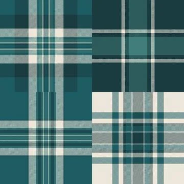 Seamless plaid pattern pack inspired by American buffalo check. Vector design Stock Illustration