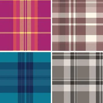 Seamless plaid pattern pack inspired by British heritage and lumberjack sty.. Stock Illustration