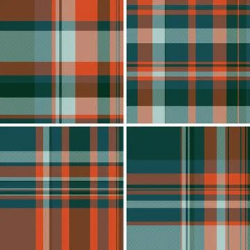 Seamless plaid pattern pack inspired by British heritage and lumberjack style Stock Illustration