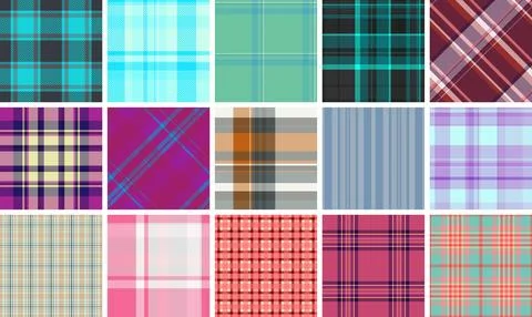 Seamless plaid pattern pack inspired by classic textile heritage. This tart.. Stock Illustration