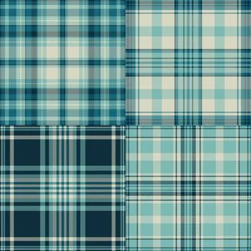 Seamless plaid pattern pack inspired by autumn atmosphere. This tartan vector 스톡 일러스트
