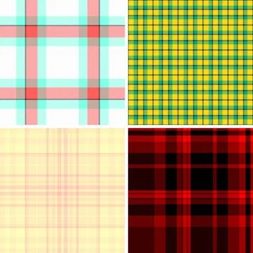 Seamless plaid pattern pack offering multiple coordinated tartan styles. This Illustration
